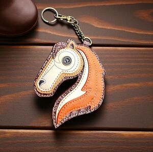 Chala Western Horse Keychain or Purse Charm Brown Vegan Leather